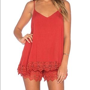 NWT Wilde Heart Tiny Dancer Romper in Rust, Small